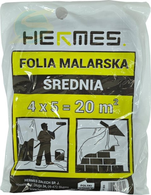 Folia malarska ŻÓŁTA średnia LDPE 0,28 kg 4 x 5 m