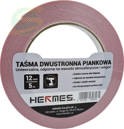 Taśma dwustronna PIANKOWA 19 mm x 5 m