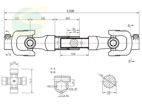 Wałek przekaźnika mocy 110cm (frez) (1)