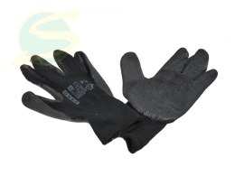 Rękawice ochronne GEKON r.10/latex,czarne grube/(12/240)
