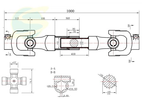 Wałek przekaźnika mocy 100cm (frez)(1)