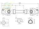 Wałek przekaźnika mocy 120cm (rura-T)(1)