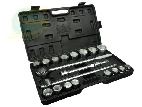 Zestaw kluczy nasad.21el.3/4" 6-kąt.19-50mm/czarna walizka/(2)