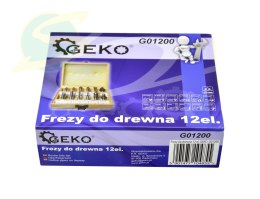 Frezy kształtowe do drewna 12 el./8mm/ GEKO(20)